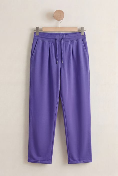 Yellow Roll -Up Hem Jersey Trousers