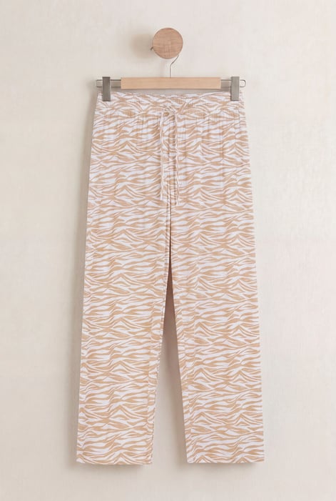 Blue Zebra Print Straight leg Trousers
