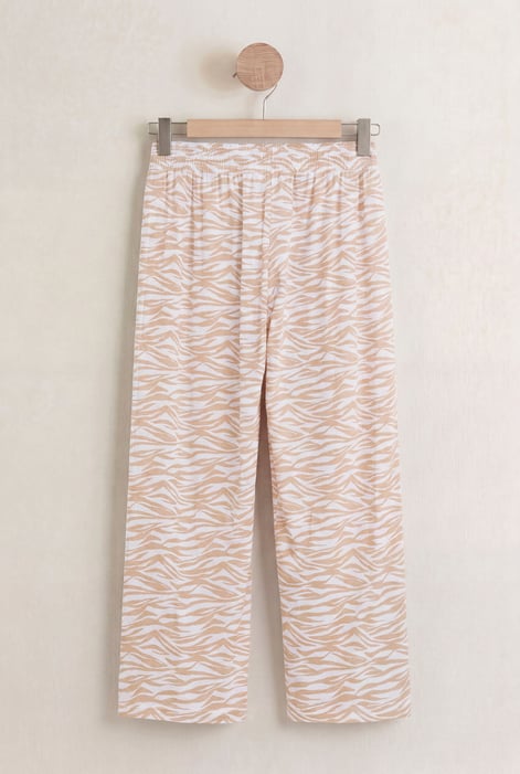 Nude Zebra Print Straight leg Trousers