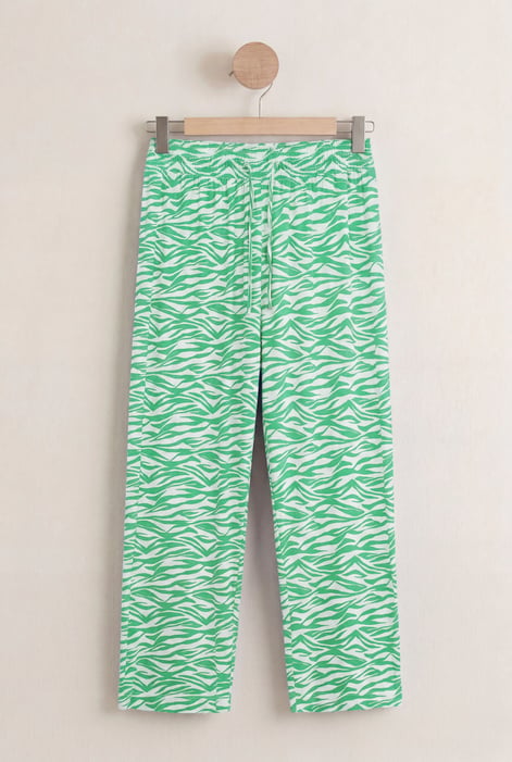 Blue Zebra Print Straight leg Trousers