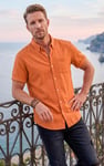 Men's Cotton Linen Roll-Up Sleeve Shirt | Enorsia