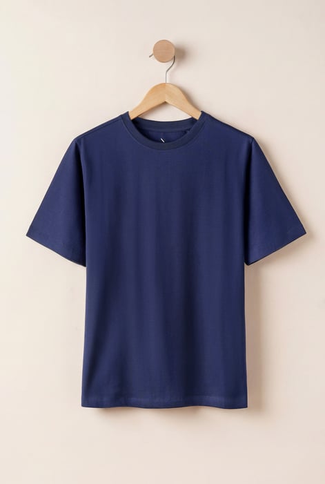 Blue Lose Fit Heavyweight Crew Neck T-Shirt | Enorsia