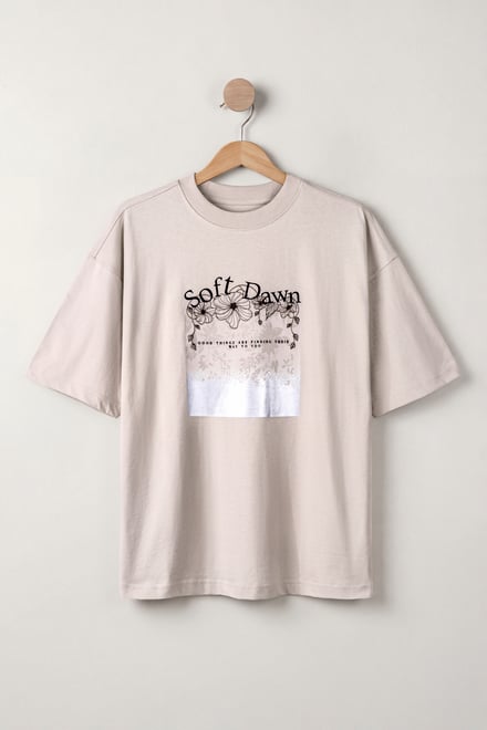 Mix Media Graphic Oversized T-Shirt | Enorsia