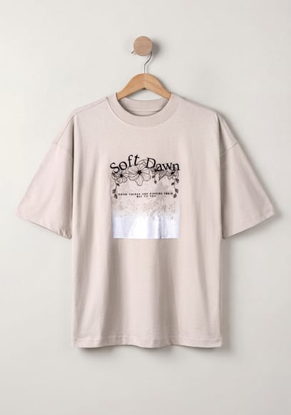 Mix Media Graphic Oversized T-Shirt | Enorsia