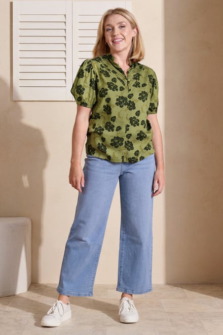 Floral Print Short Sleeve Tops