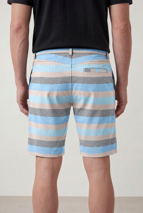 Men's Multicoloured Textured Striped Chino Short