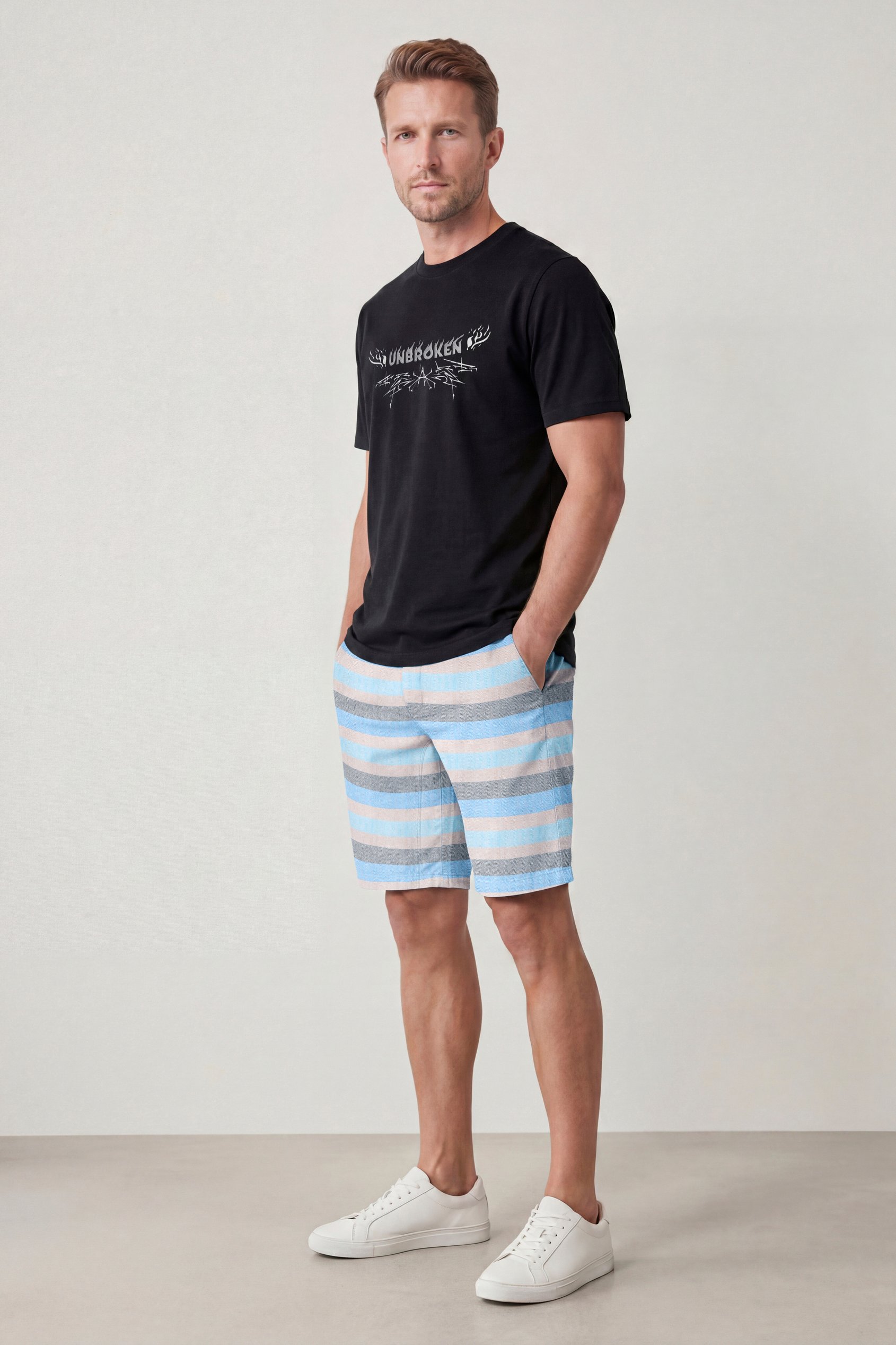 Men's Textured Striped Chino Short