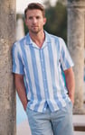 Men's Regular Fit Striped Revere Collar Shirt | Enorsia