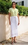 Basic Lace Details Striped Jersey Skirt