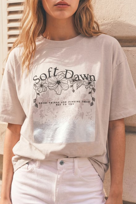 Mix Media Graphic Oversized T-Shirt | Enorsia