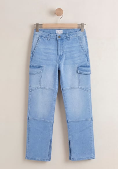 Relaxed Utility Side Slit Jeans