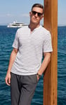 Loose Fit Stripe Print Henley T-shirt