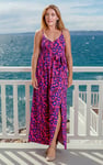 Geo Printed Jersey Wrap Front Maxi Dress
