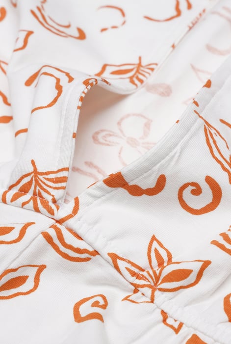Orange Sleeveless All Over Print Playsuit