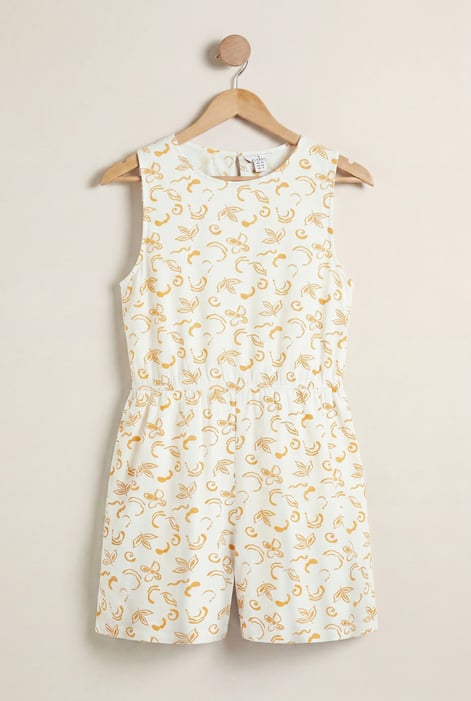 Black Sleeveless All Over Print Playsuit