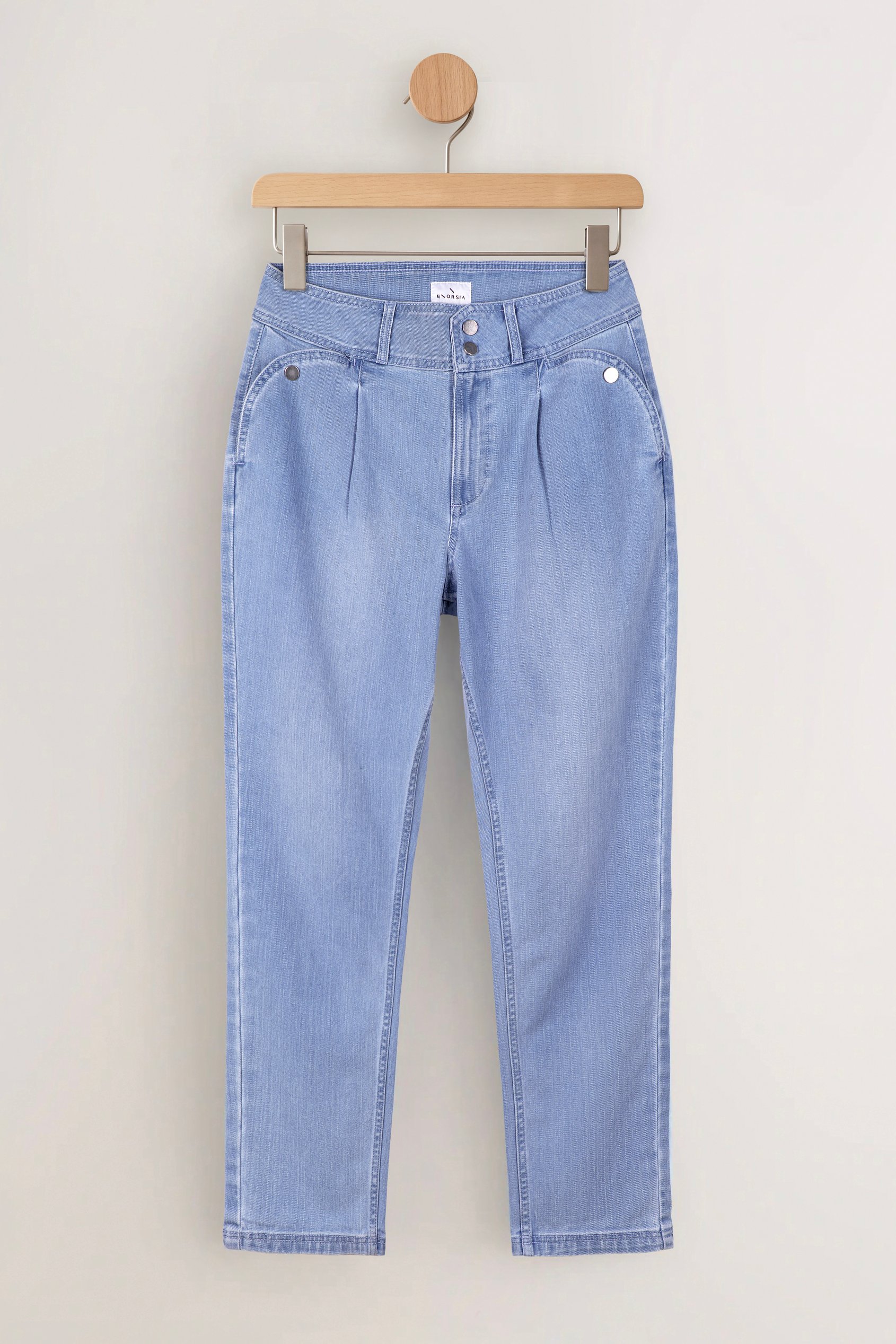 Women’s Pleated Tapered Jeans | Enorsia