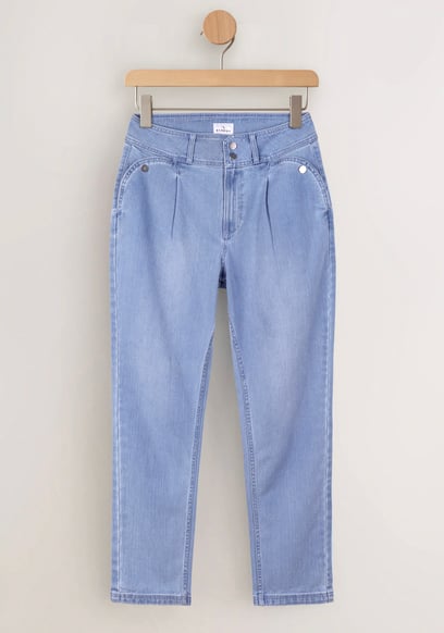 Women’s Pleated Tapered Jeans | Enorsia