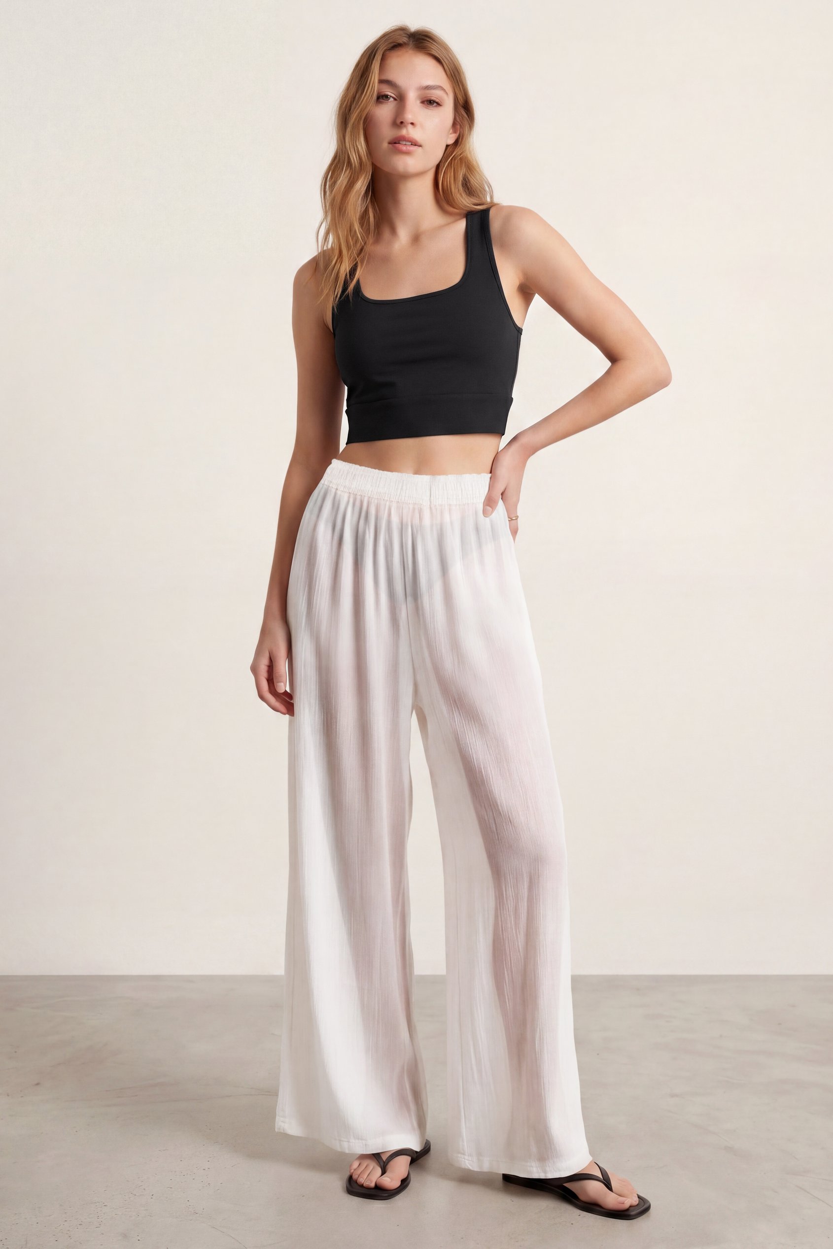 Women’s Sheer Crepe Wide Leg Trouser | Enorsia