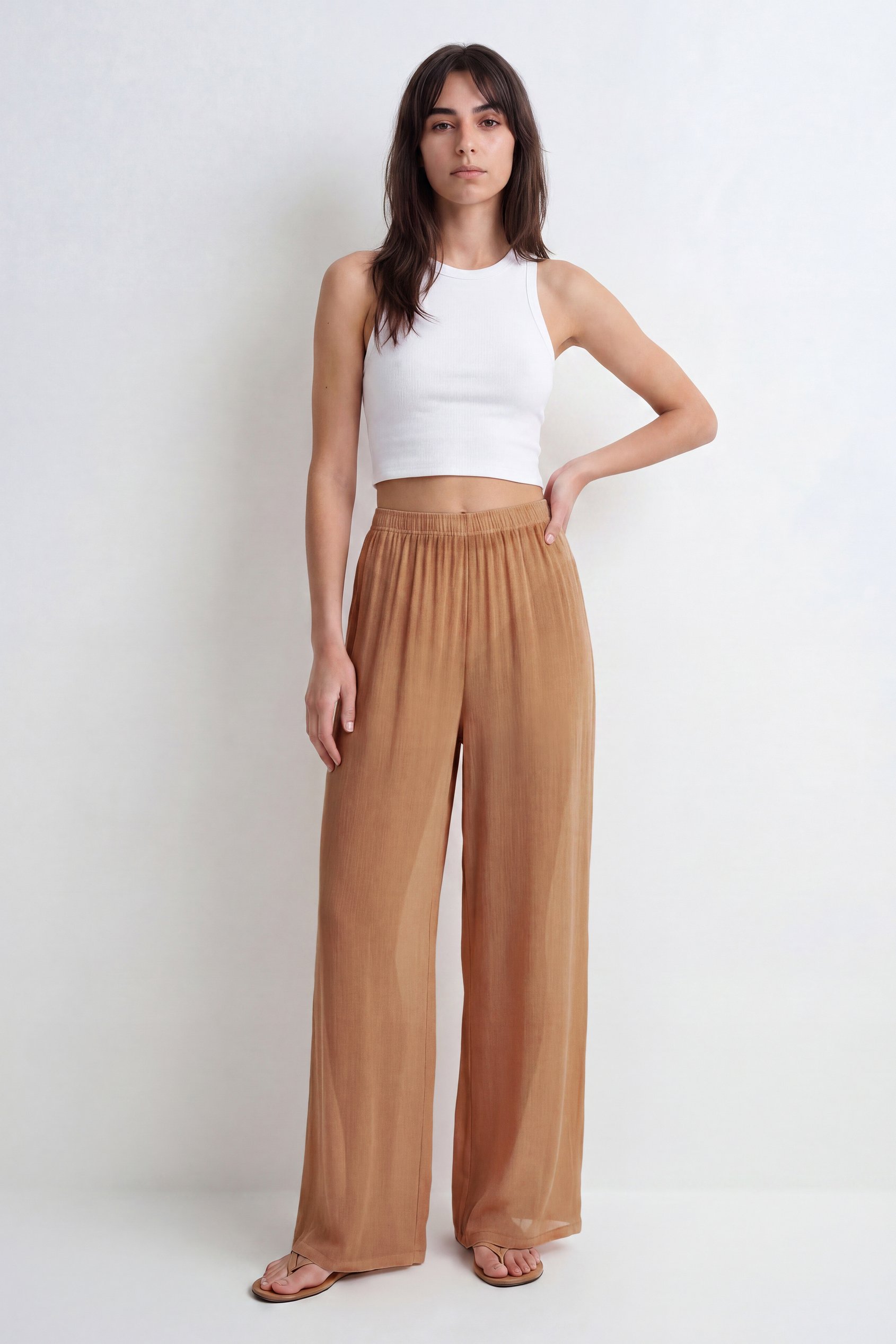 Women’s Sheer Crepe Wide Leg Trouser | Enorsia