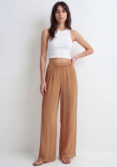 Women’s Sheer Crepe Wide Leg Trouser | Enorsia