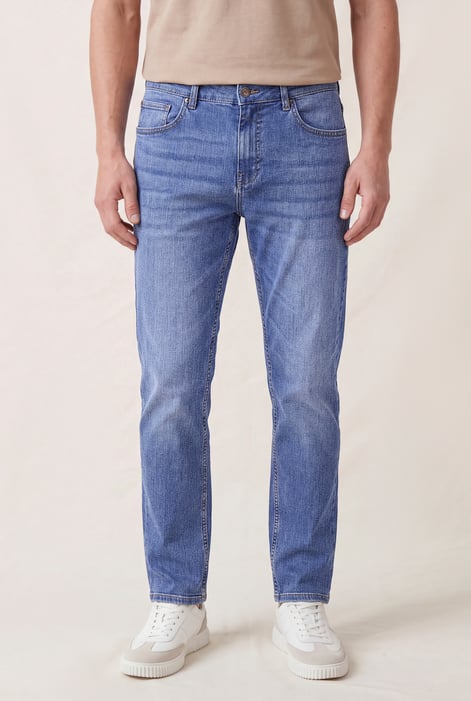 Mid Blue Comfort Stretch Straight Fit Jeans