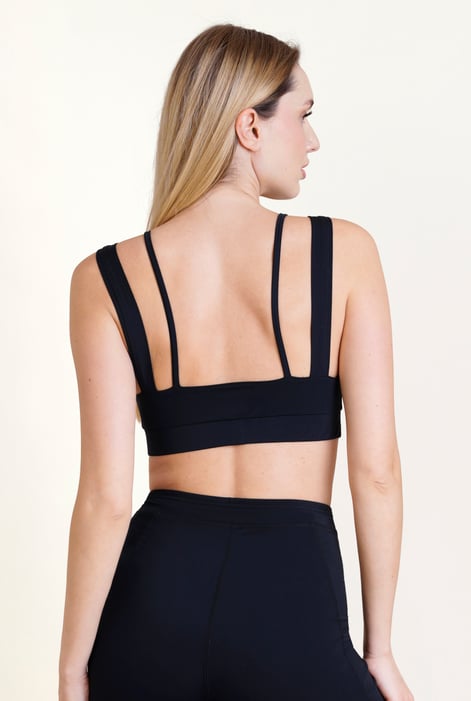 Women's Black Scoop Neck Active Vest