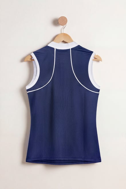 Women's Sleeveless Quarter Zip Polo Top