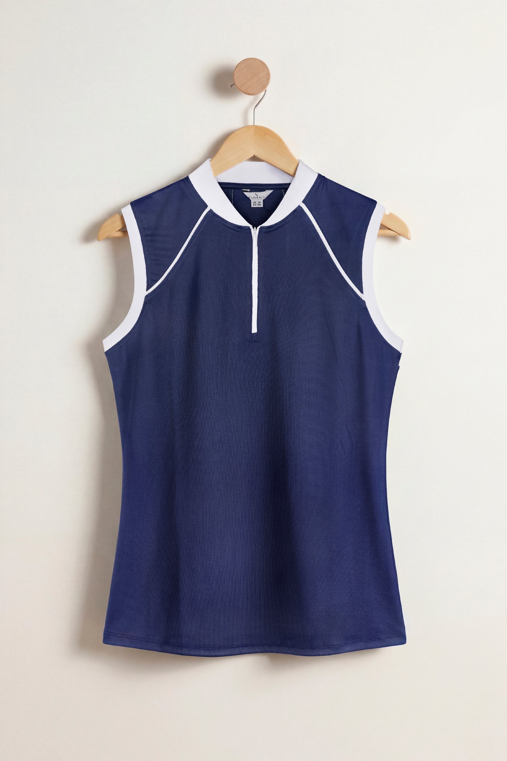 Women's Sleeveless Quarter Zip Polo Top