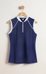 Women's Sleeveless Quarter Zip Polo Top