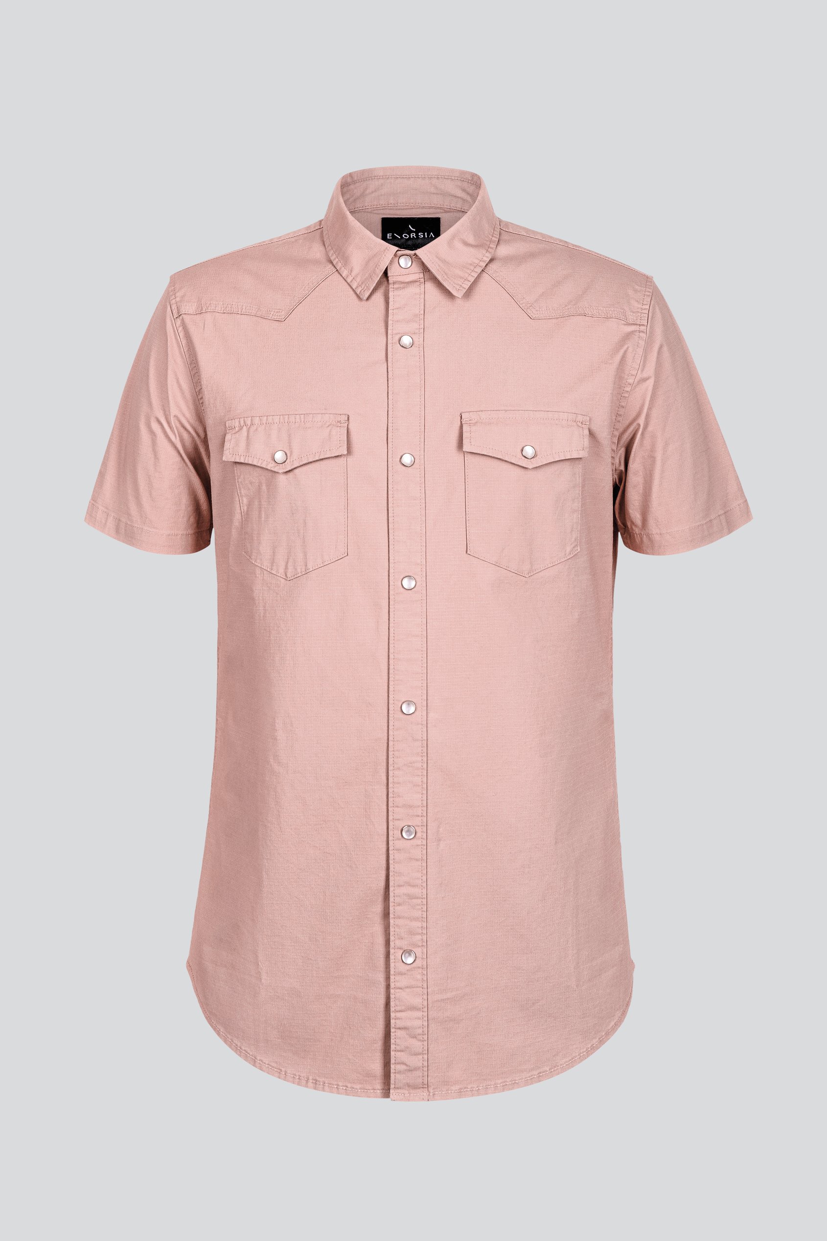 Men's Western Styling Cotton Twin Pocket Short Sleeve Shirt