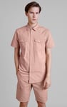 Men's Western Styling Cotton Twin Pocket Short Sleeve Shirt