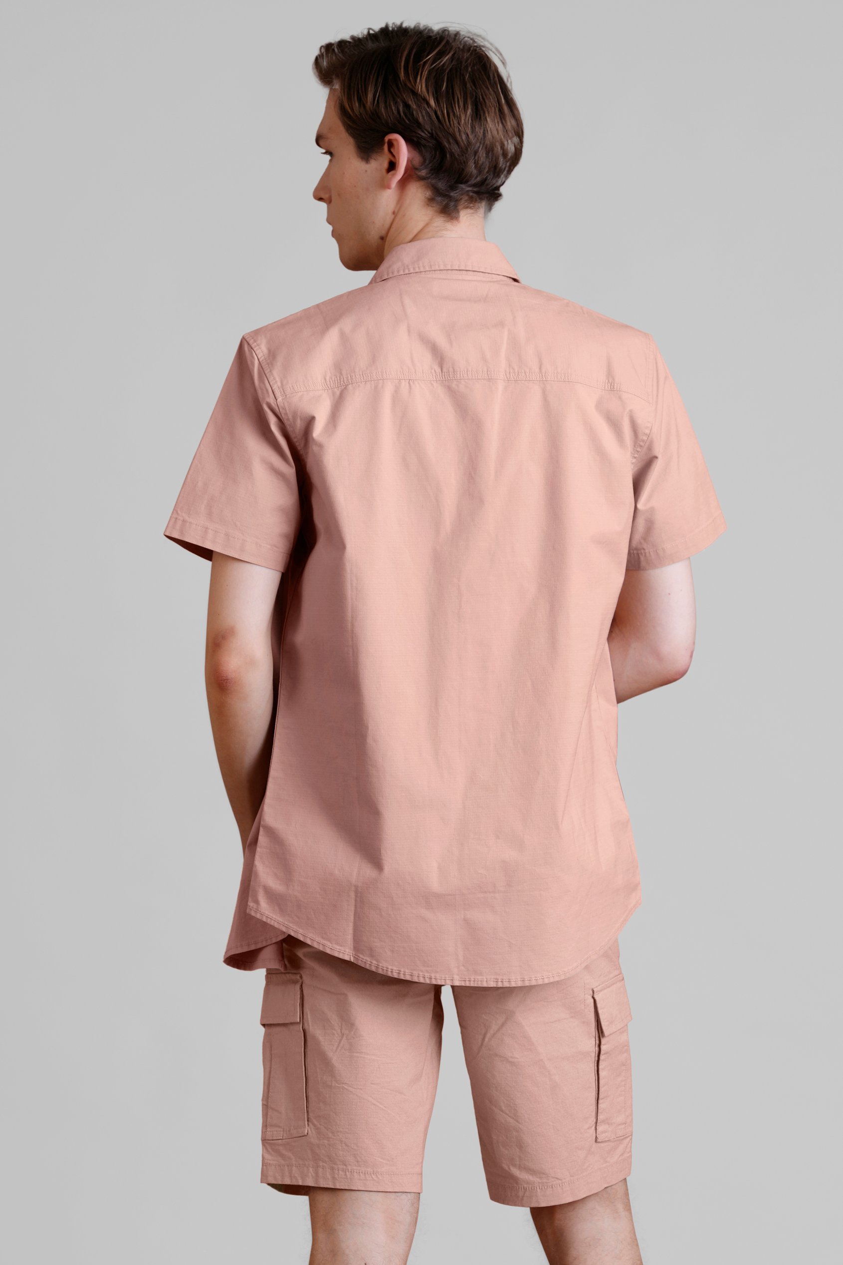 Men's Western Styling Cotton Twin Pocket Short Sleeve Shirt