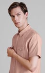 Men's Western Styling Cotton Twin Pocket Short Sleeve Shirt