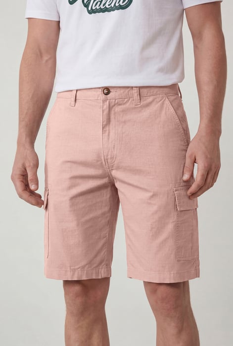 Men's Neutral Stone Cotton Cargo Shorts | Enorsia