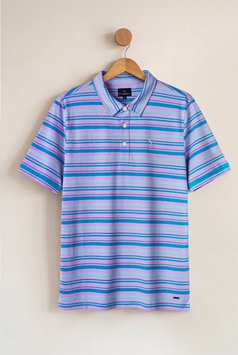 Men’s Blue Stripe Polo Shirt | Enorsia