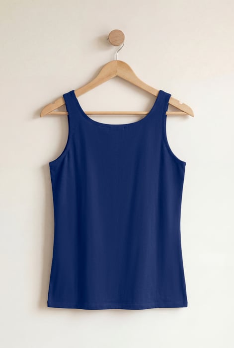 Navy Cotton Strap Vest