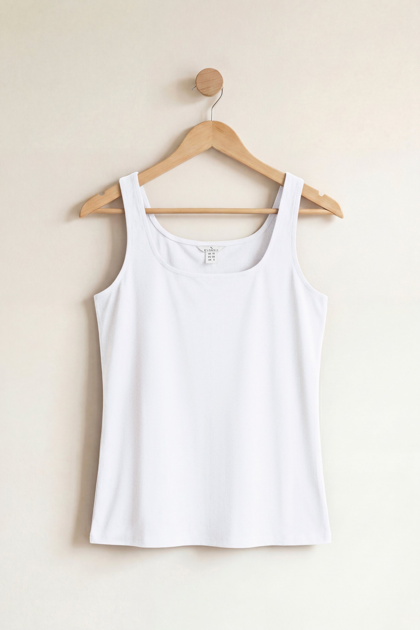 Enorsia Women's White Cotton Strap Vest - Uk 14
