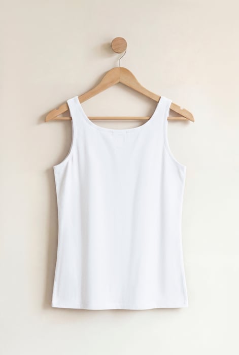 White Cotton Strap Vest