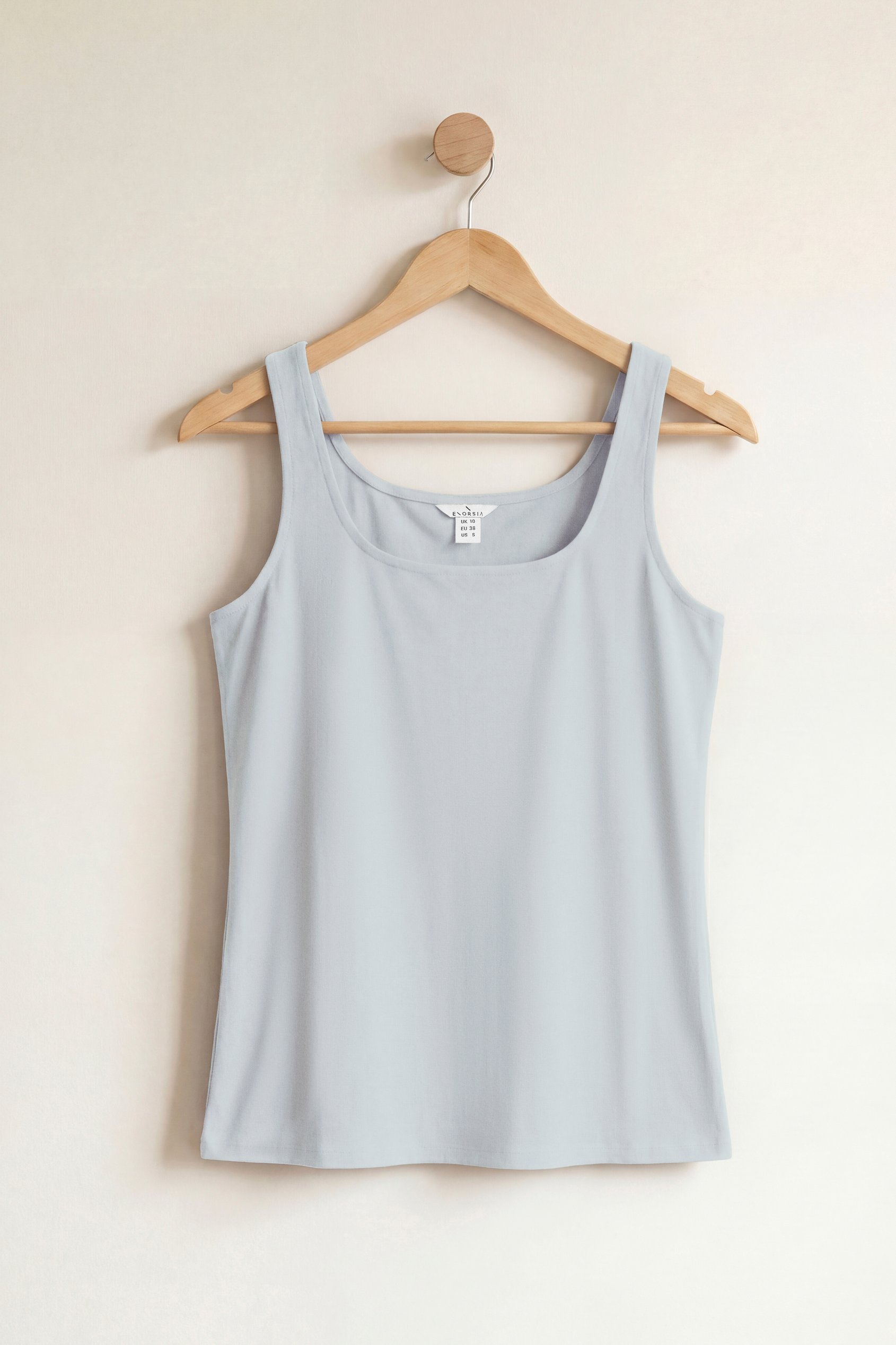 Enorsia Women's Grey Cotton Strap Vest - Uk 14