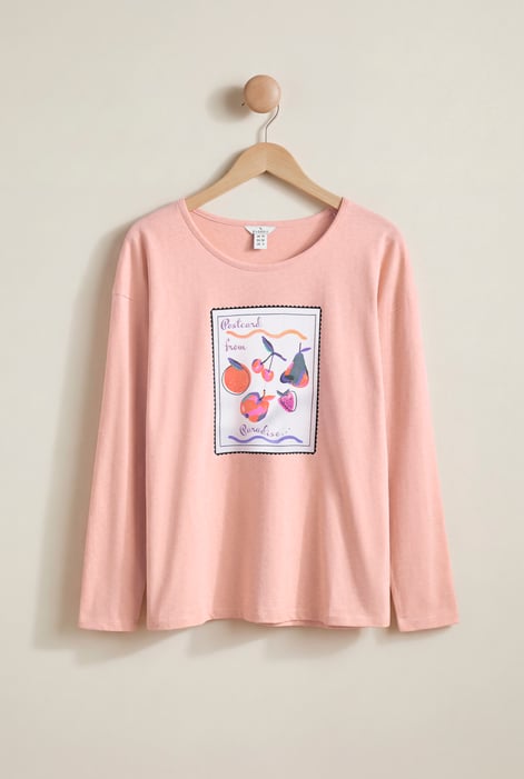 Women’s Cream Crew Neck Long Sleeve T-Shirt | Enorsia