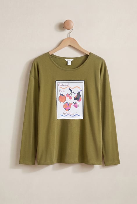 Women’s Cream Crew Neck Long Sleeve T-Shirt | Enorsia