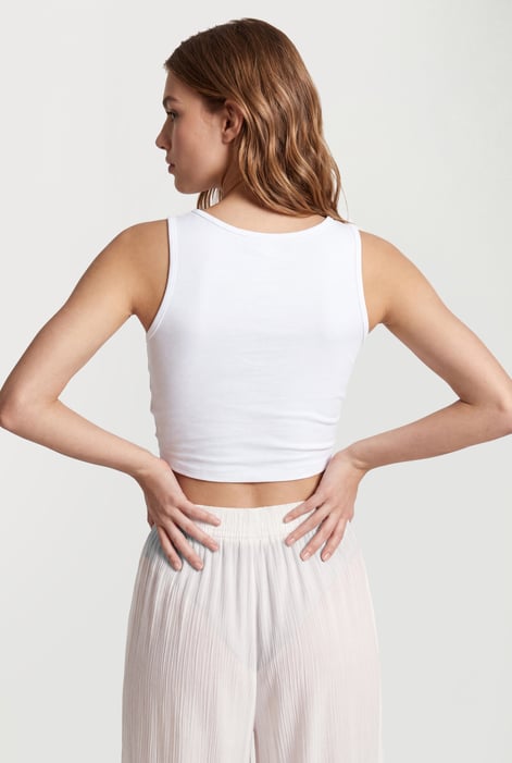 Women's White Cotton Summer Vest  |  Enorsia