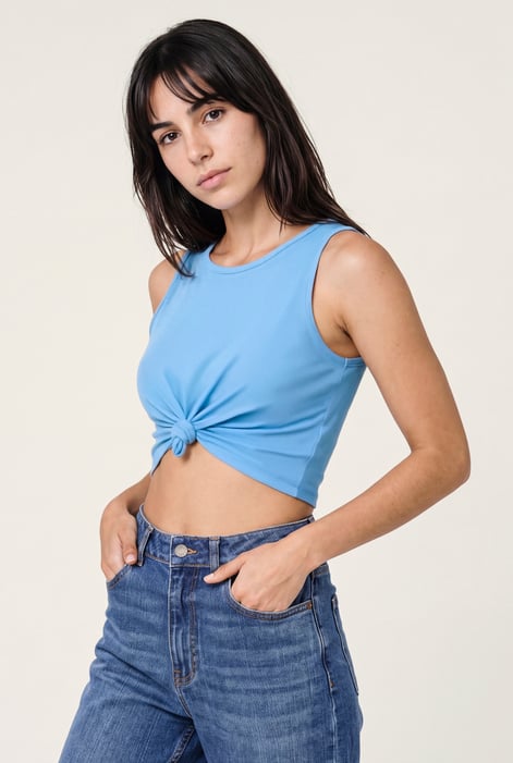 Women's Green Cotton Summer Vest  |  Enorsia
