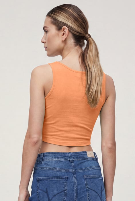 Women's Orange Cotton Summer Vest  |  Enorsia