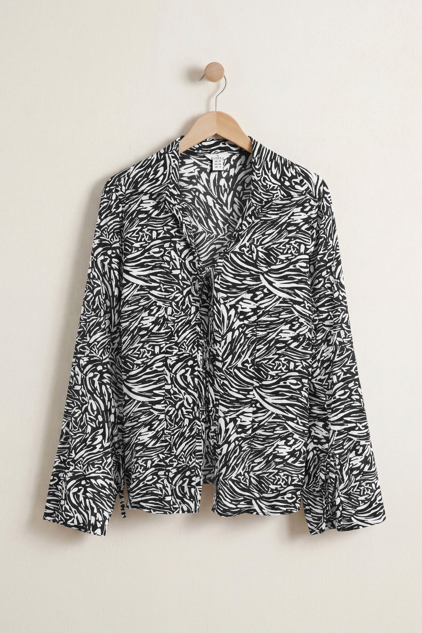 Tie Open Front Viscose Blouse