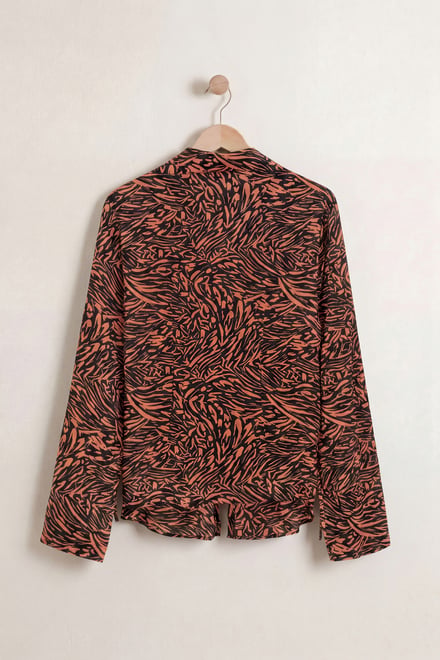 Tie Open Front Viscose Blouse