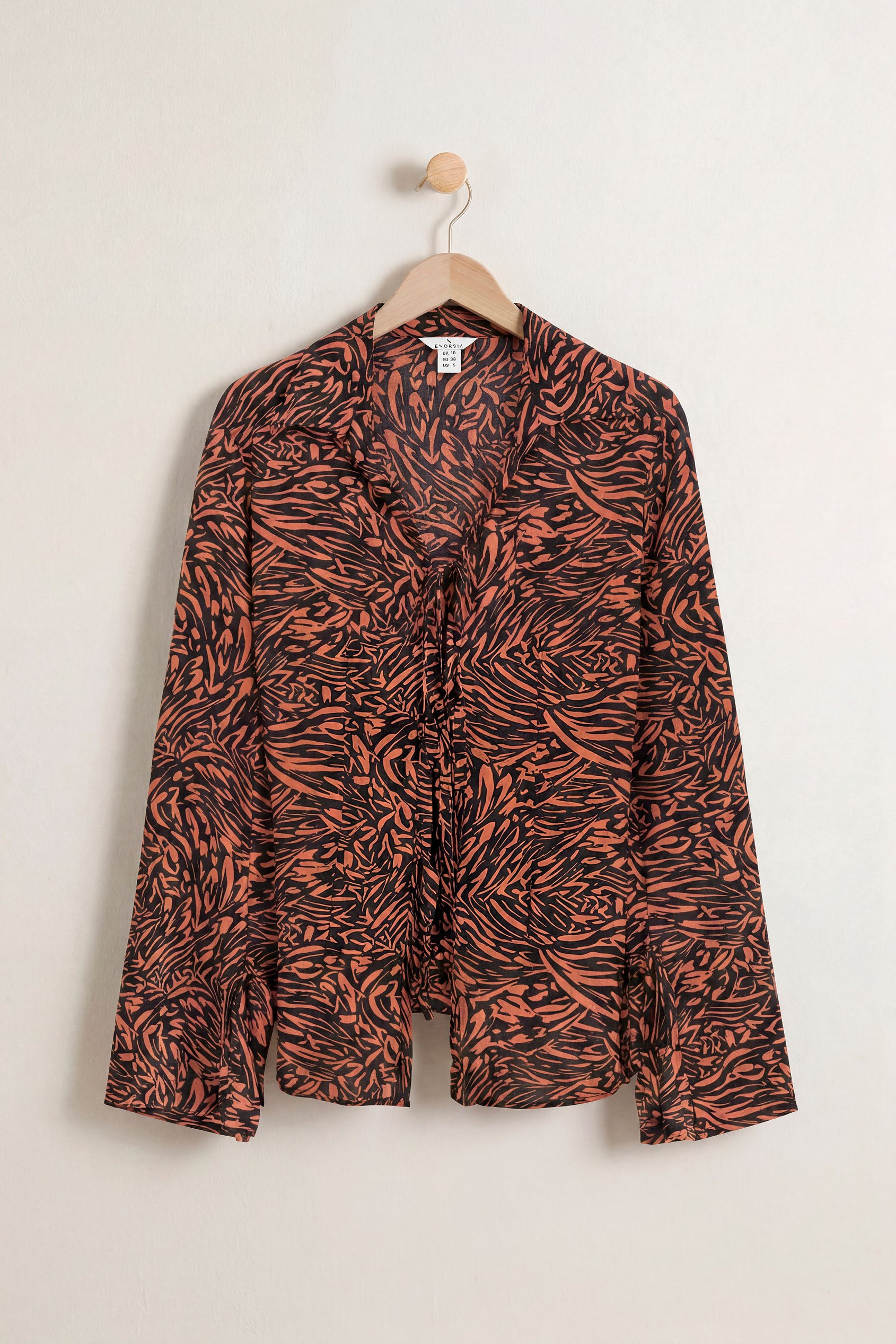 Tie Open Front Viscose Blouse