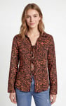 Tie Open Front Viscose Blouse