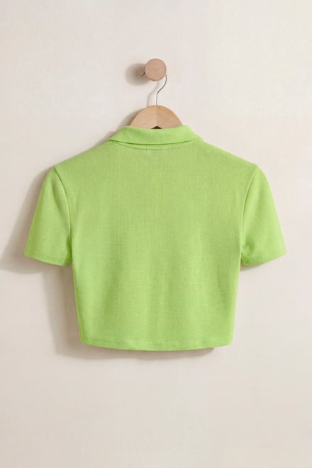 Women’s Cotton Jersey V Neck Cropped Top
