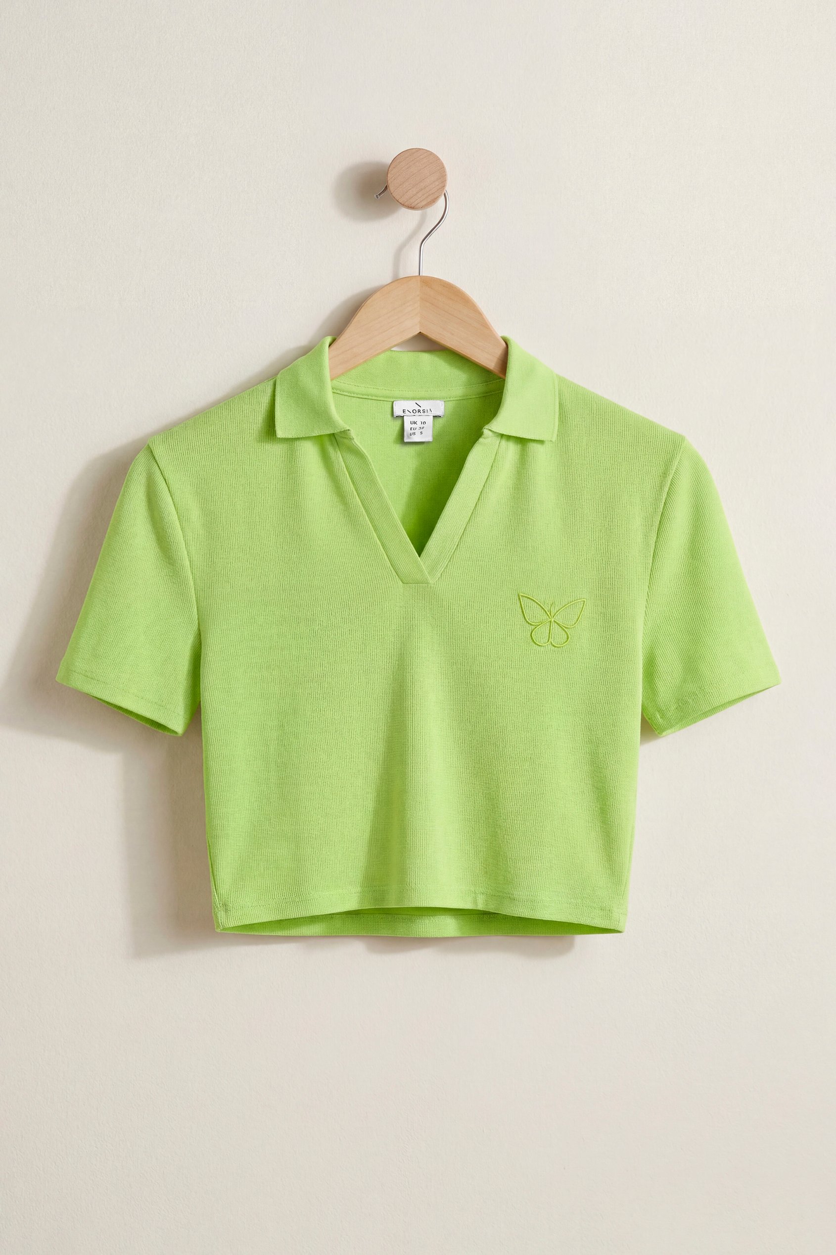 Women’s Cotton Jersey V Neck Cropped Top